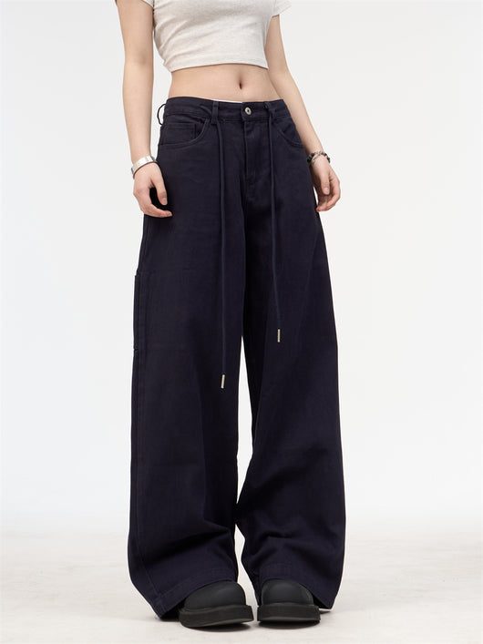 Pantalón Cargo Recto con Bordado de Alfabeto Retro y Múltiples Bolsillos para Mujer - Image 15