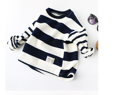 Suéter Infantil de Rayas Blanco y Negro con Mangas Largas - Image 11