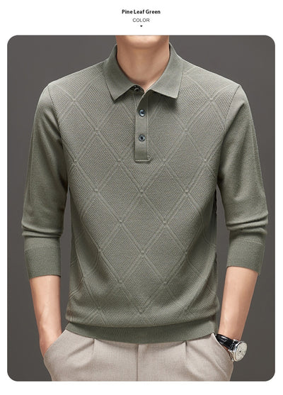 Suéter Tipo Polo de Cuello Alto Manga Larga para Hombre - Image 11