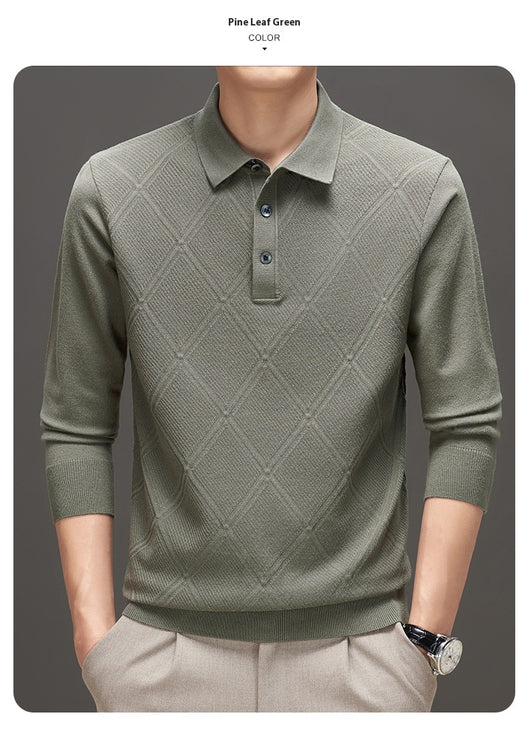 Suéter Tipo Polo de Cuello Alto Manga Larga para Hombre - Image 11