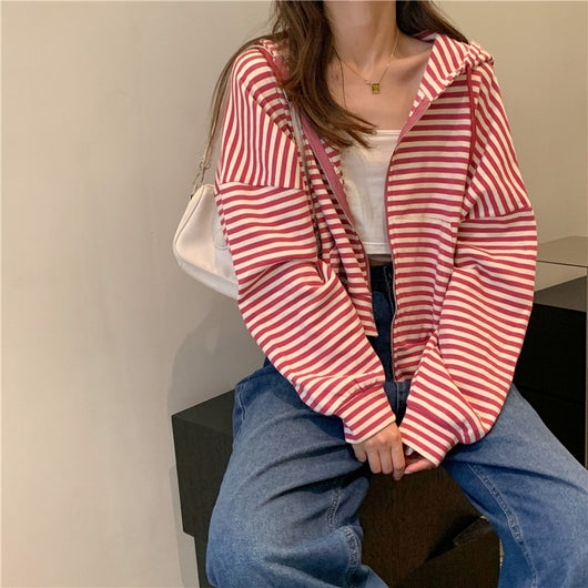 Chamarra Suelta Trendy con Capucha - Manga Larga Primavera Otoño - Image 34