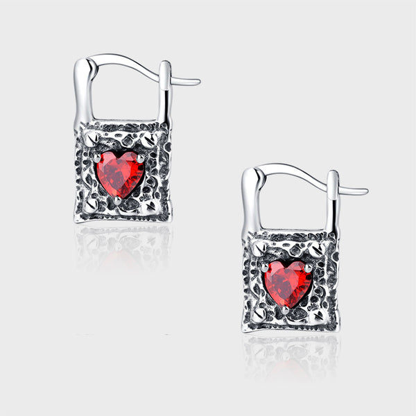 Aretes de Plata Esterlina Vintage con Zirconia en Forma de Corazón S925 - Image 5