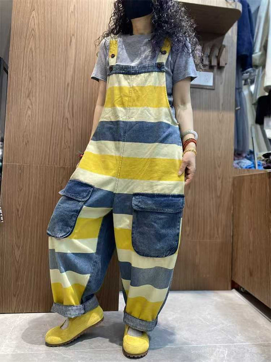 Mono Corto Denim Tallas Grandes con Tirantes e Impresión - Image 17