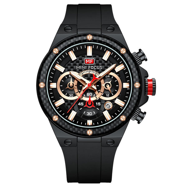 Reloj Deportivo Impermeable con Anillo de Fibra de Carbono