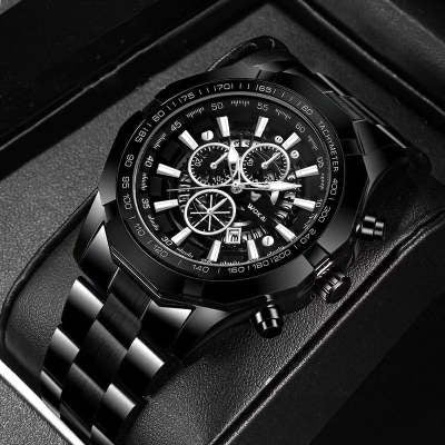 Reloj de Cuarzo para Hombre Dorado Negro Elegancia Empresarial - Image 12
