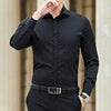 Camisa Blanca de Manga Larga Estilo Coreano para Hombre - Image 8