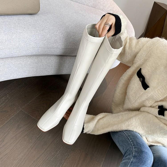 Botas Altas para Mujer con Tacón Grueso y Punta Cuadrada - Efecto Piernas Estilizadas - Image 2