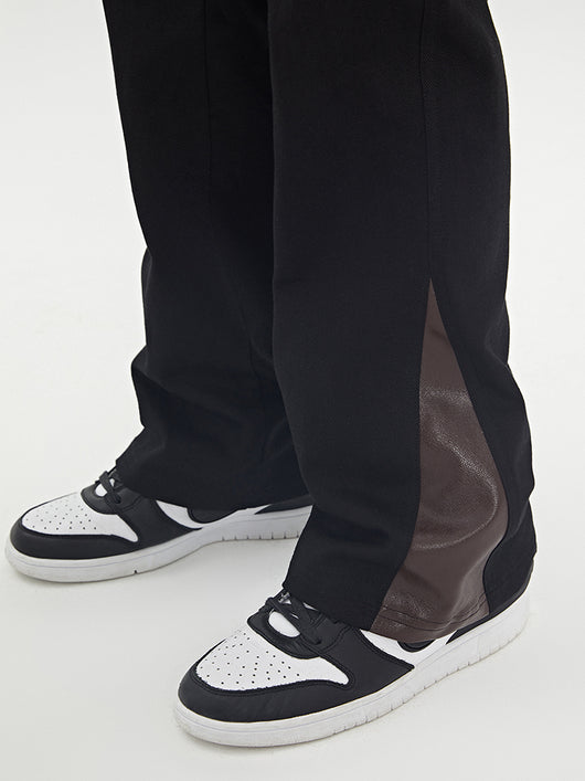 Pantalones Cargo Rectos en Cuero y Tela Twill - Image 10