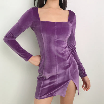 Falda Vestido Terciopelo Retro Estilo Palacio Color Sólido - Image 13