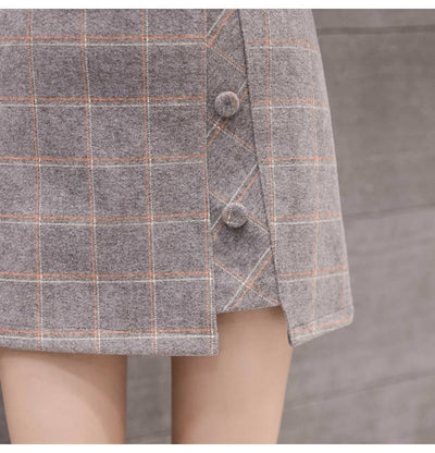 Falda Escocesa Irregular de Lana para Mujer - Corte Moderno - Image 10