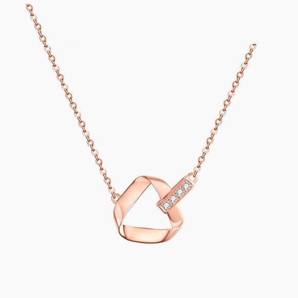 Collar Anillo Móbius de Plata S925 con Circonita