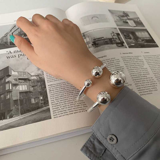 Pulsera Redonda de Plata Tailandesa Retro con Personalidad para Mujer - Image 5