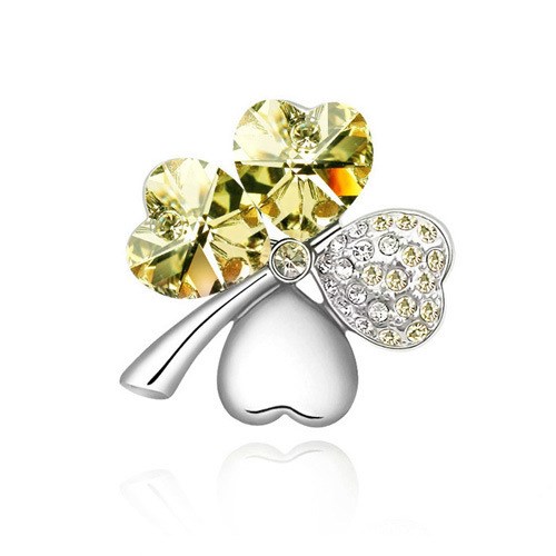Broche Trébol de Cuatro Hojas con Diamantes - Image 6