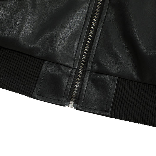 Chaqueta de Cuero PU Estilo Urbano Americano con Algodón - Image 4