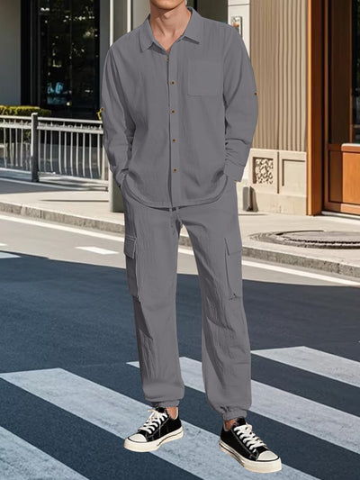 Traje Overol Lino con Solapa y Mangas Largas - Image 20