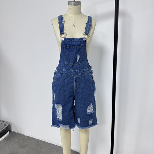 Shorts Vaquero Rotos con Tirantes para Hombre - Image 10