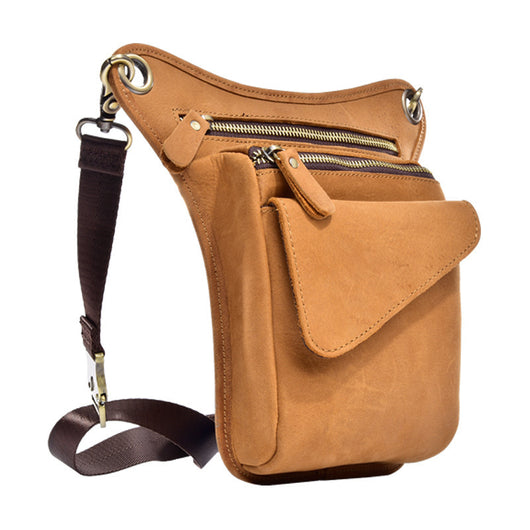 Bolsa Táctica de Cuero Genuino para Hombre - Riñonera Outdoor Ajustable - Image 4