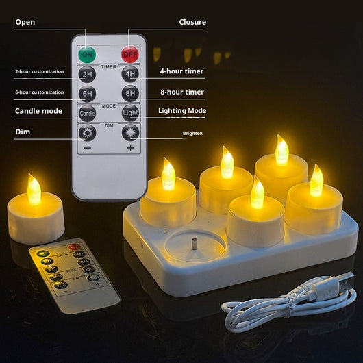 Vela LED Recargable de Larga Duración con Atmósfera Confesional
