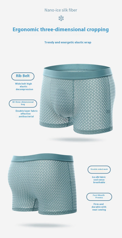 Calzoncillos Bóxer de Malla de Seda de Hielo para Hombre - Image 17