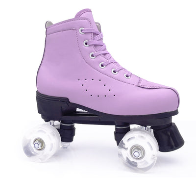 Patines Morado de Cuero con Doble Fila - Image 8