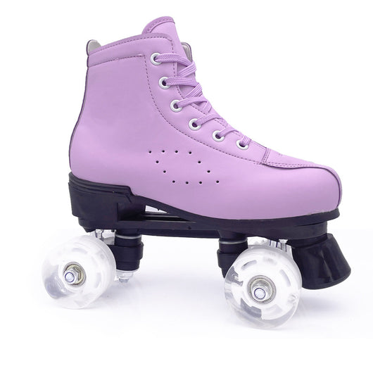 Patines Morado de Cuero con Doble Fila - Image 8