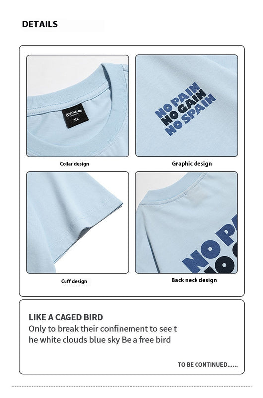 Playera de Algodón con Estampado de Letras - Comodidad de Verano para Hombre - Image 18
