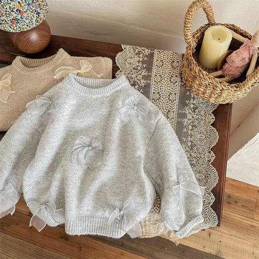 Suéter Infantil con Moño - Tejido Elegante para Niñas - Image 12