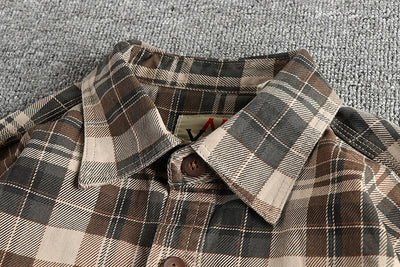Camisa de Cuadros Manga Larga Texturizada para Hombre - Estilo Casual Lavado - Image 8