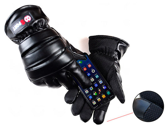 Guantes de Cuero de Invierno Unisex con Forro Polar y Pantalla Táctil - Image 13