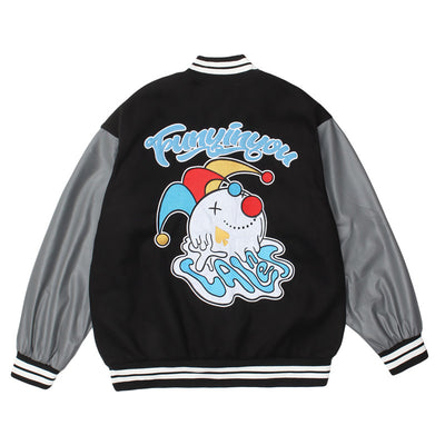 Uniforme de Béisbol con Manga de Cuero PU y Bordado Payaso Flocking Americano - Image 10