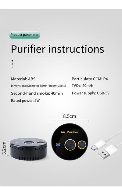 Purificador de Aire Solar Portátil con Esterilización y Eliminación de Formaldehído - Image 14