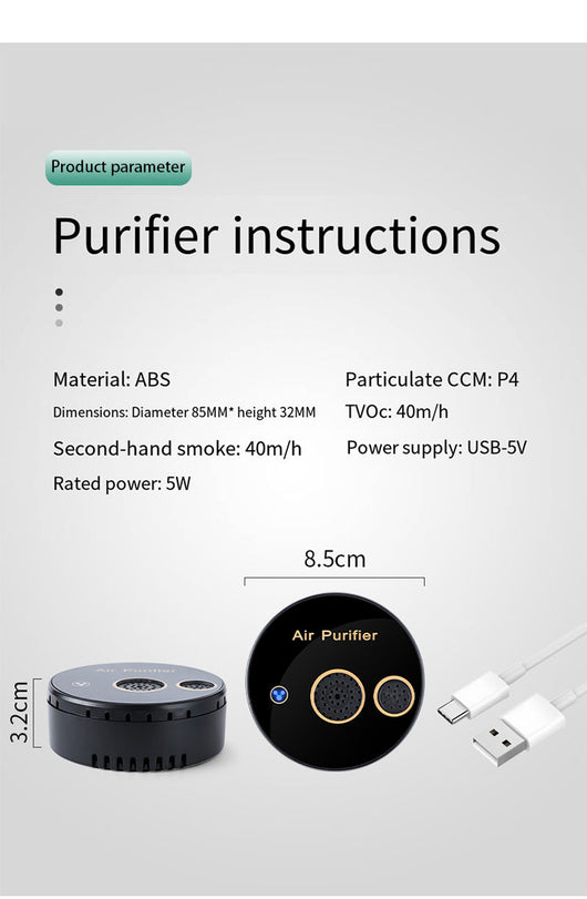 Purificador de Aire Solar Portátil con Esterilización y Eliminación de Formaldehído - Image 14
