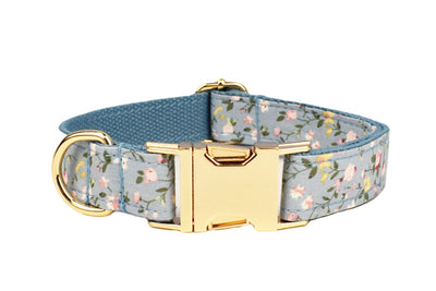 Collar Floral Azul de Algodón Poliéster para Mascotas - Image 18