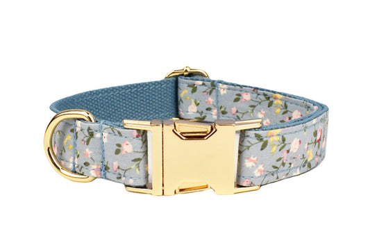 Collar Floral Azul de Algodón Poliéster para Mascotas - Image 18