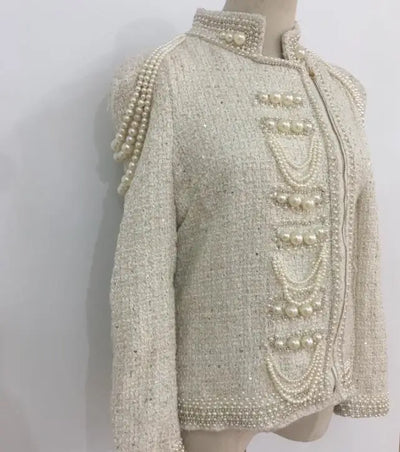 Chaqueta de Lentejuelas Perladas con Borlas y Cuentas para Mujer - Image 21