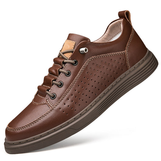 Zapatos Skateboard Cuero Talla Grande Estilo Retro Punching Confort Suave - Image 6
