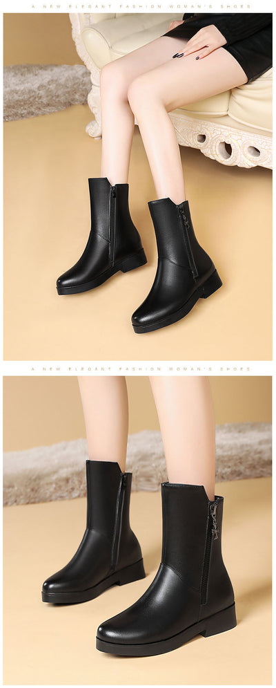 Botas de Mujer con Tacón Grueso y Forro de Terciopelo Acolchado - Image 10