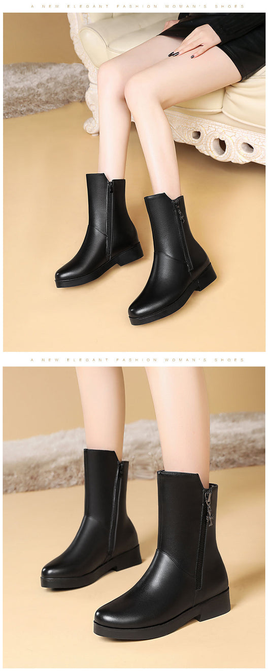 Botas de Mujer con Tacón Grueso y Forro de Terciopelo Acolchado - Image 10