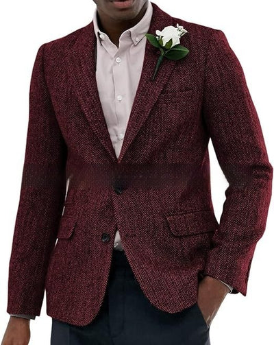 Blazer de Lana Espiga Marrón y Gris para Hombre - Image 4