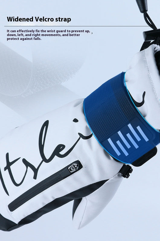 Guantes de Esquí con Banda Muñeca, Absorción de Impactos y Aislamiento Térmico Impermeable - Image 11