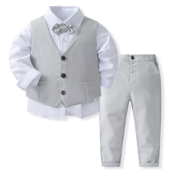 Conjunto Chaleco Caballero Elegante con Cuello para Fiestas Infantiles