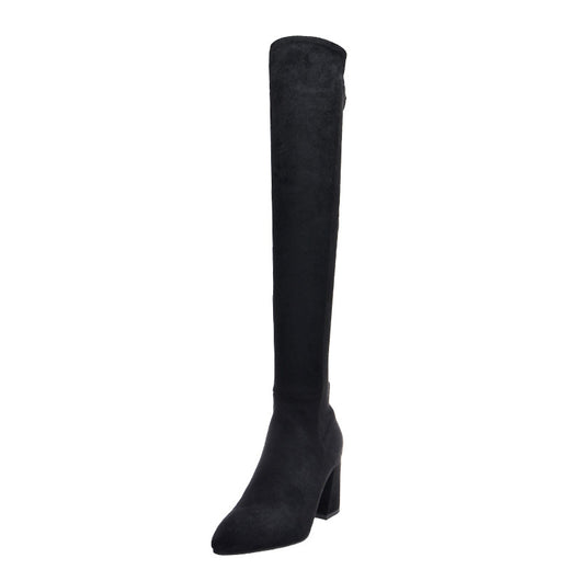 Botas Altas Over Knee Tacón Medio Punta Fina para Mujer - Image 3