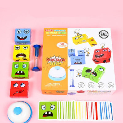 Cubo Mágico de Madera con Patrones de Expresiones - Bloques Educativos Montessori - Image 5