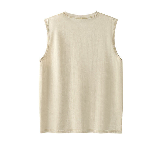 Camiseta sin mangas suelta desgastada estilo americano para hombre - Image 15
