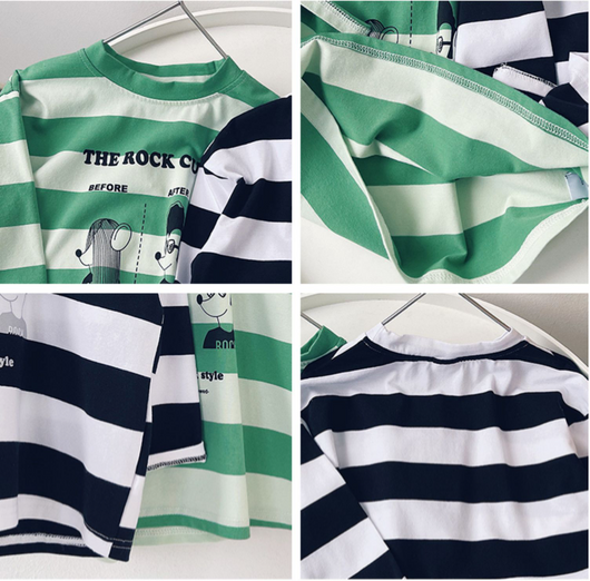 Camiseta Infantil de Rayas Manga Larga Delgada - Image 7