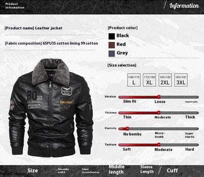 Chaqueta de Cuero Slim Fit para Hombre - Estilo Casual Moderno - Image 23
