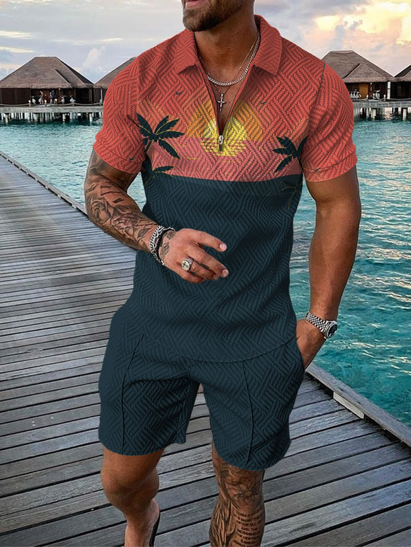 Polo Hawaiano Estampado Coco - Traje de Moda para Hombre