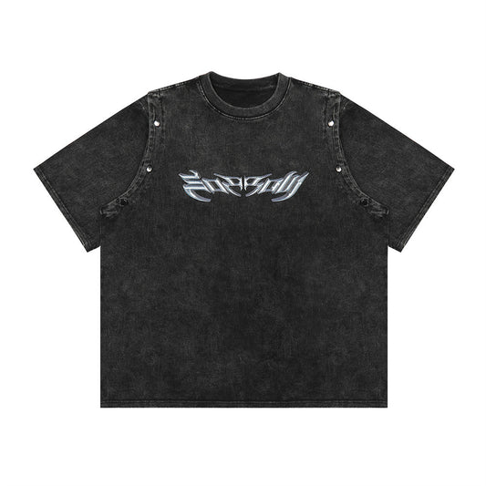 Playera Personalizada Punk con Letras para Hombre