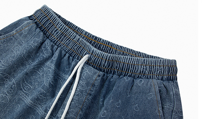 Pantalones Vaqueros Rectos Estampado Flor de Marañón - Shorts Deportivos Unisex Pierna Ancha - Image 11