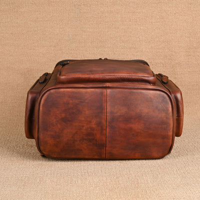 Mochila de Cuero Genuino Doble Capa para Hombre - Ideal para Viajes y Aventuras - Image 15